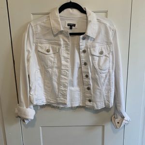 White Cropped Denim Jacket - Never Worn